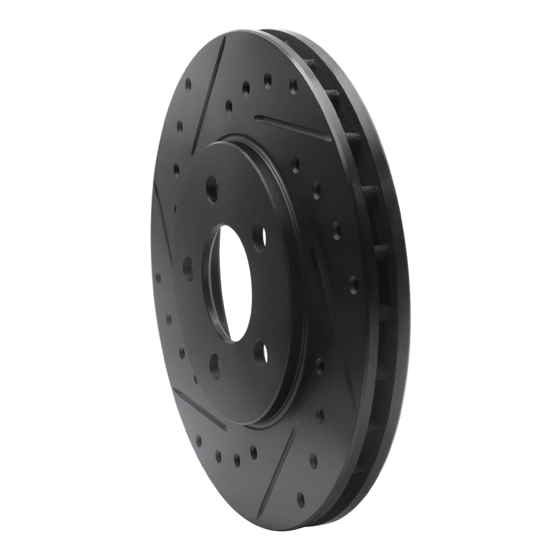 Chrysler CIRRUS Brake Rotor (1) - Front Left - R1 Concepts - Drilled & Slotted - Black - `95-`00